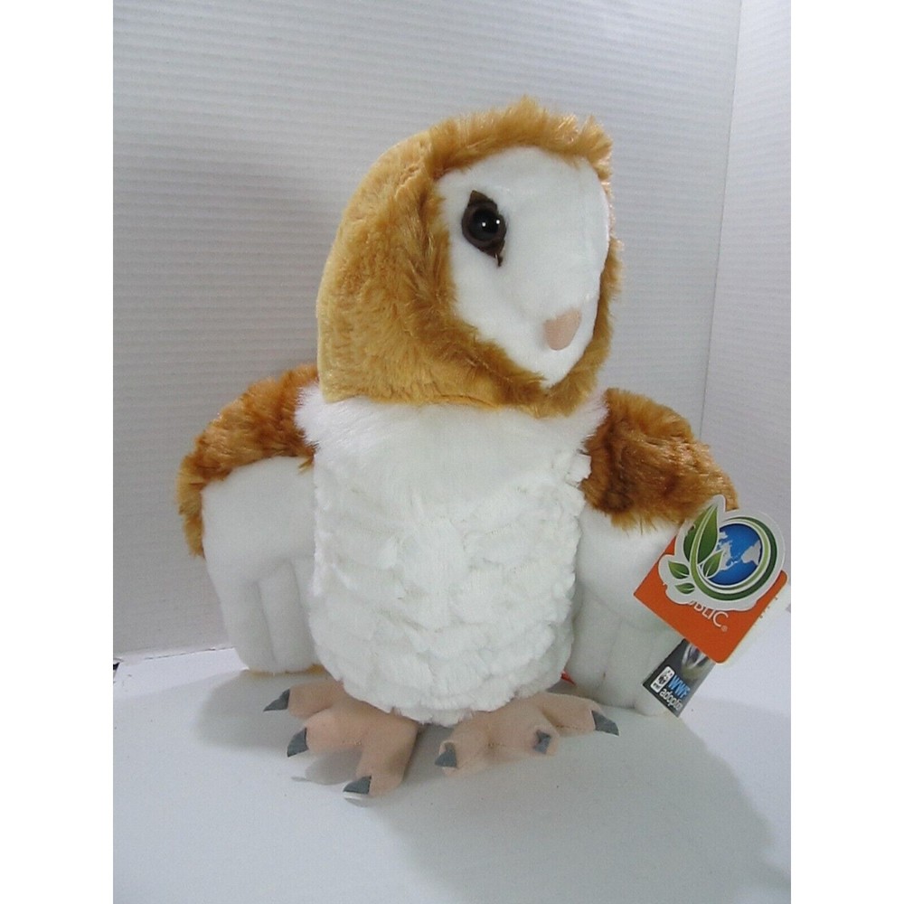 Wild Republic BARN OWL Plush 12" Stuffed Animal Orange White w/tags